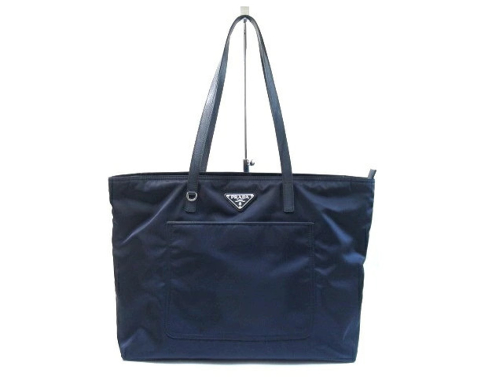 Prada bag tote calfskin Navy Blue